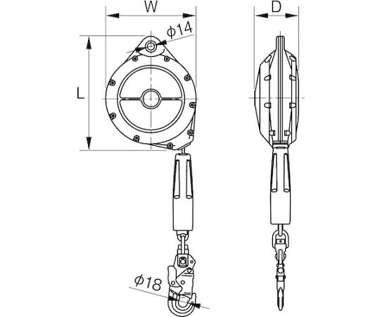 アブソーバ付ライフブロック　LB-7.5A