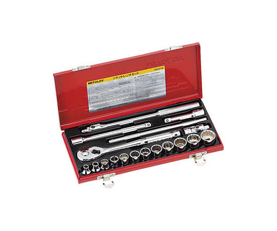 3/8 ソケットレンチセットメタルケースセットinch 12コマ19点