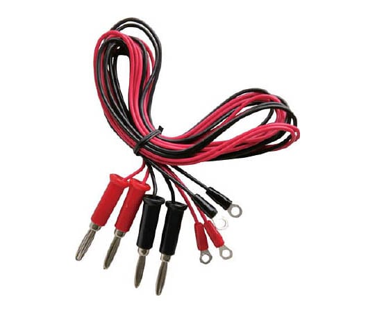 端子付テストリード 100cm 丸端子⇔バナナプラグ 1袋（4本入）