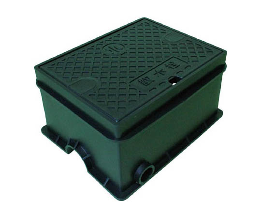 樹脂製散水栓ボックス ホース穴付 HSB 4 黒