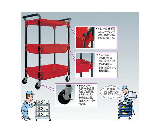 取扱を終了した商品ですツールワゴンロイヤル TWR4 NG 62-3586-73 アズワン 586X320X833 深2浅1 ネオグレ 高評価お得