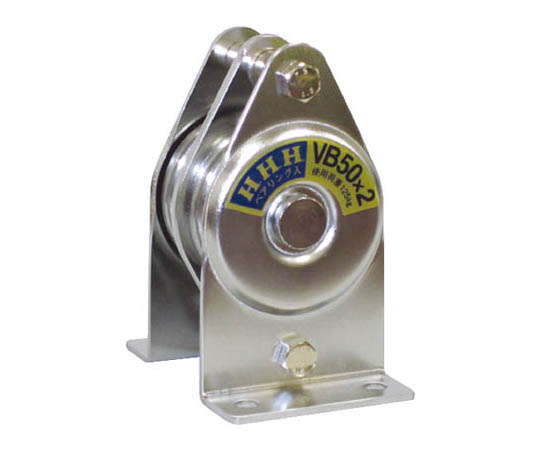 ステンレス固定滑車 たて型 2車 75mm