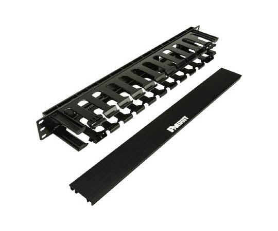 ヒンジ式ダクト型 水平ケーブル管理パネル 表面ダクト1U 奥行81mm