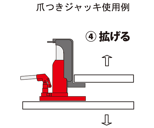 レバー回転・安全弁付爪つきジャッキ 爪能力 2t 爪ロングタイプ　G-40L