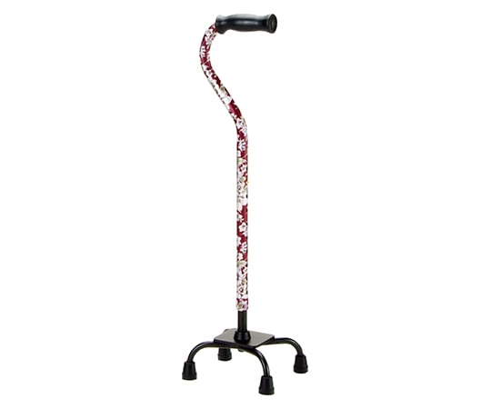 【非課税】マキテック62-3799-62　アルミ製4点支柱杖50シリーズ 赤花柄　OT-502