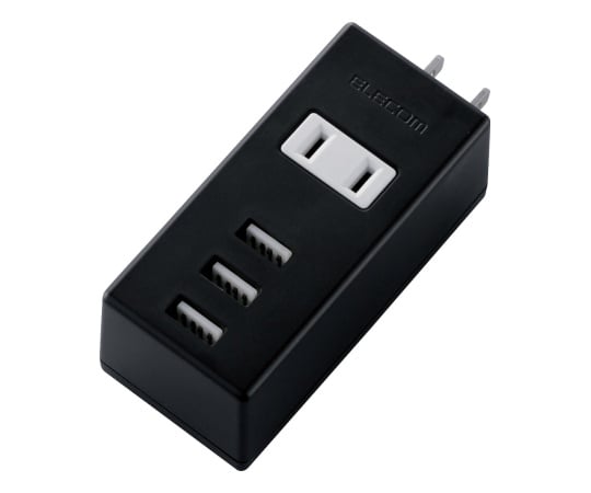 モバイルUSBタップ(縦向き) ブラック Aメス 3ポート