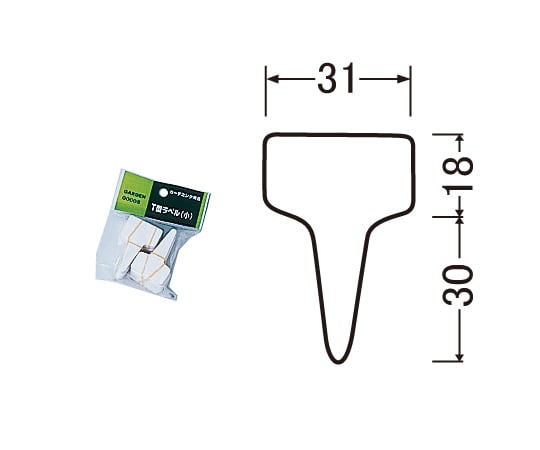 T型ラベル(100枚入) 色：ホワイト (サイズ：小)