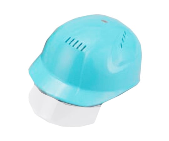 シールドレンズ付軽作業用帽子 水色