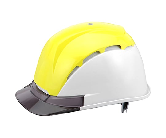 通気孔付きヘルメット 白・ライム/スモーク