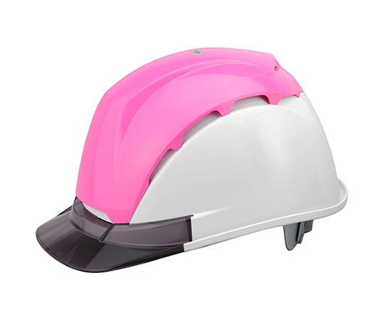 通気孔付きヘルメット 白・ピンク/スモーク