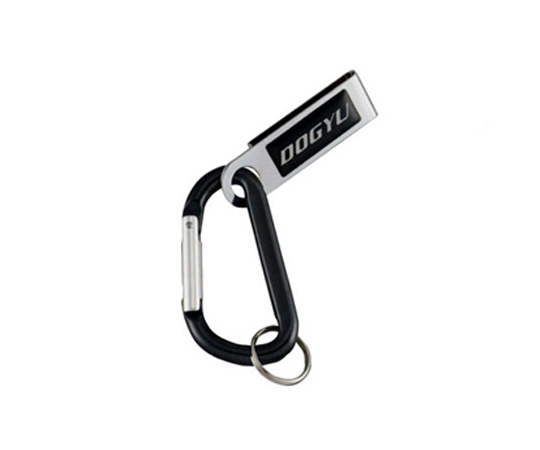 フリーホルダー付カラビナ 軸径：7mm ブラック