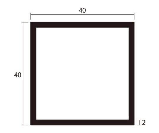 アルミ角パイプ 1m 2.0×40×40mm ステンカラー 4本組