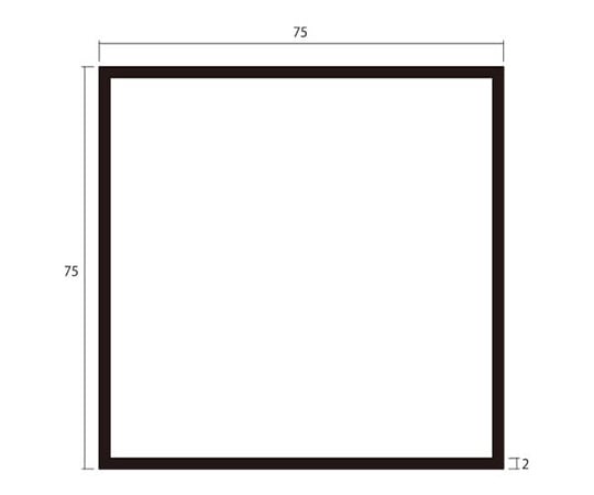 アルミ角パイプ 1m 2.0×75×75mm ステンカラー 4本組