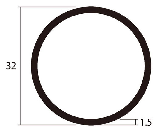 アルミ丸パイプ 2m 1.5×32mm シルバー 2本組