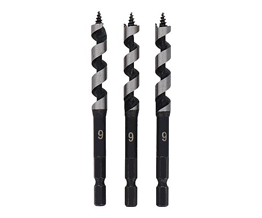 ドリル各種3本セット 62-4898-30 3本組木工ドリルセット（9mm×3本） TWD-309