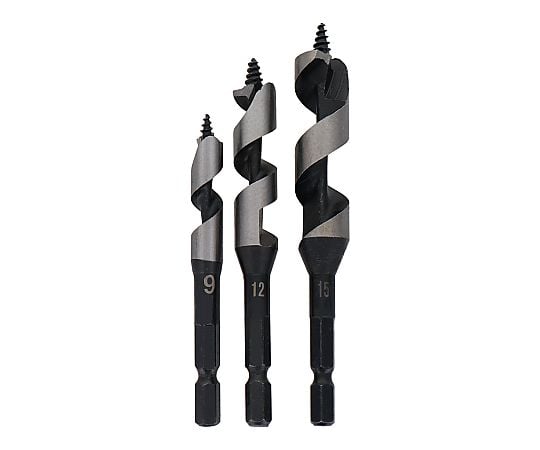 ３本組木工ドリルセット（９・１２・１５ｍｍ）