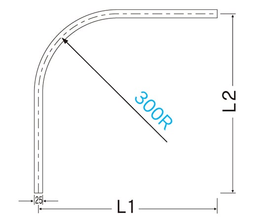 D25カーブレール800×800×300Rmm アルミシルバー