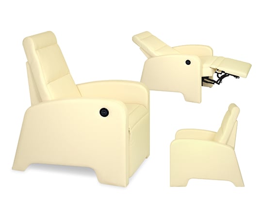 電動ワークチェアー　幅48×奥行94～171×高さ43/50cm　白