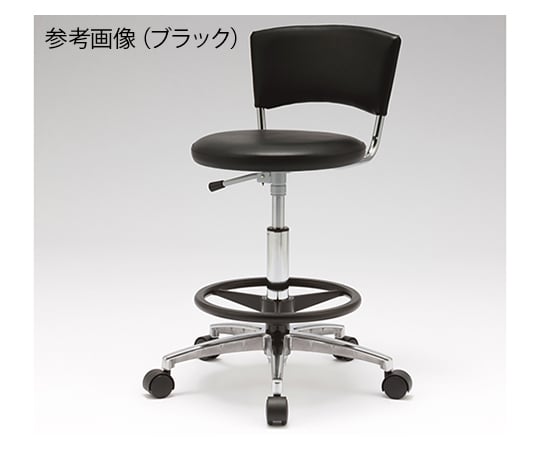 ワーキングスツール (WS237Cシリーズ) 足掛けリング付き・背付き ブルー
