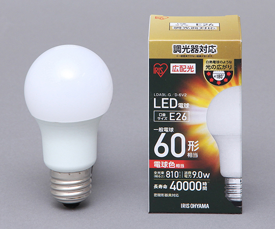 LED電球 調光 E26 広配光 60形相当 電球色 LDA9L-G/D-6V2