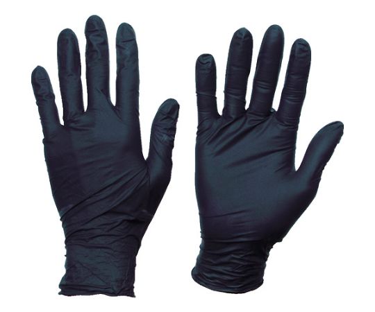 使い捨てニトリル手袋TGスタンダード 0.08粉無黒M 100枚