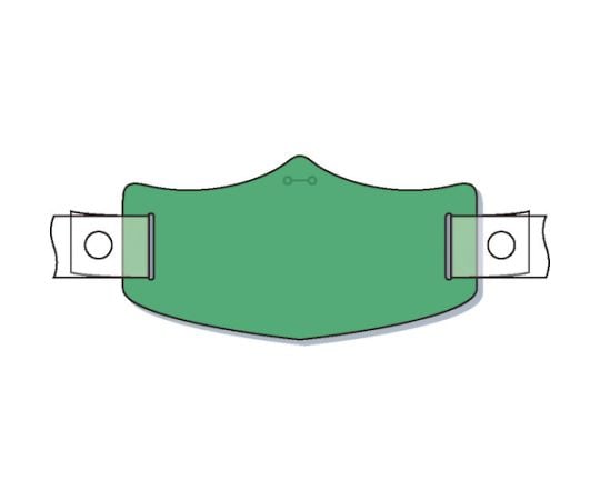 e帽章　緑無地　ヘルメット用樹脂バンド付