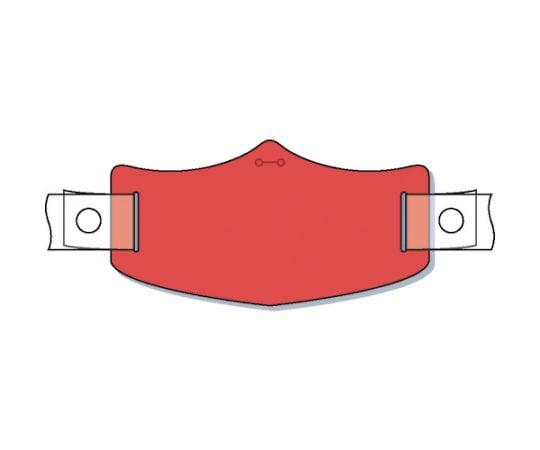e帽章　赤無地　ヘルメット用樹脂バンド付