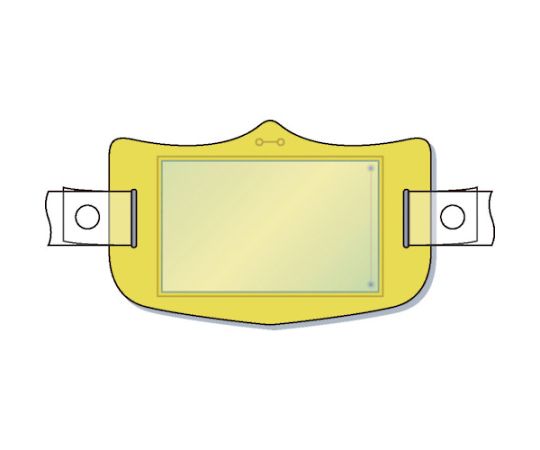 e帽章　透明ポケット付き　黄　ヘルメット用樹脂バンド付
