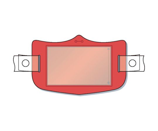 e帽章　透明ポケット付き　赤　ヘルメット用樹脂バンド付
