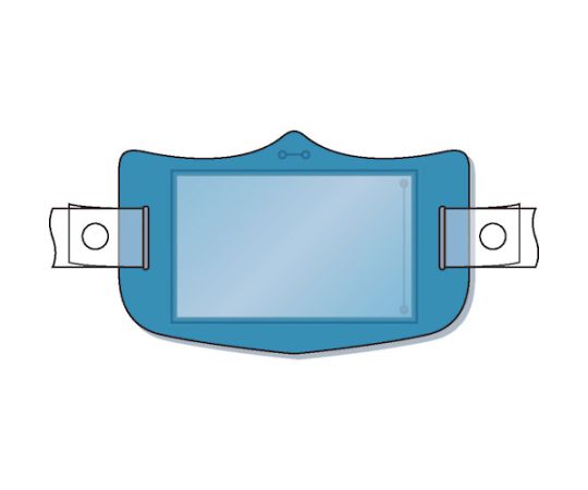 e帽章　透明ポケット付き　青　ヘルメット用樹脂バンド付