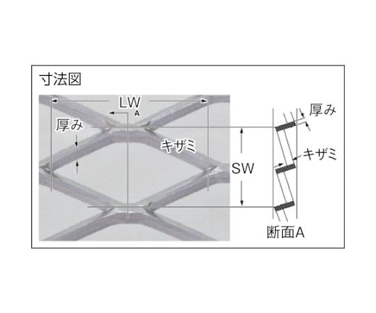 アルミエキスパンドメタル X-43 板厚3.0mm 1000×1000　EX-AL-X43-T3.0-1000X1000