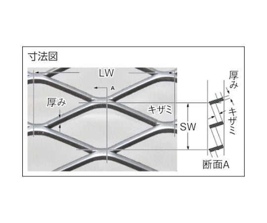 ステンレスエキスパンドメタル　X-41　1000×1000　EX-SUS-X41-T1.5-1000X1000