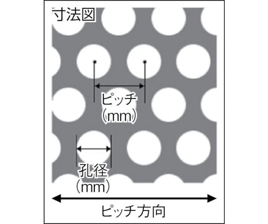 ステンレスパンチングメタル　2.0TXD6XP9　1000X10　PM-SUS-T2.0D6P9-1000X1000