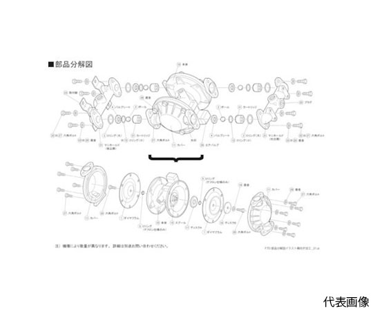 62-6280-29 ダイヤフラムポンプTD-20AN用メンテナンスパーツ