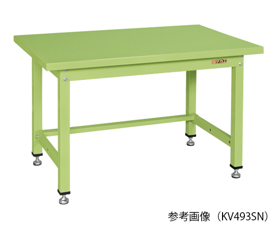 中量作業台 KVタイプ (ステンレスカブセ天板) W1200×D750×H740mm グリーン　KV493PCSU4