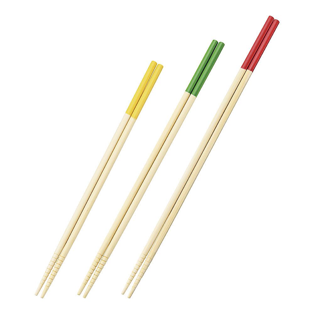 竹製 カラー菜箸3点セット （27cm・30cm・33cm） 1セット（3個入）