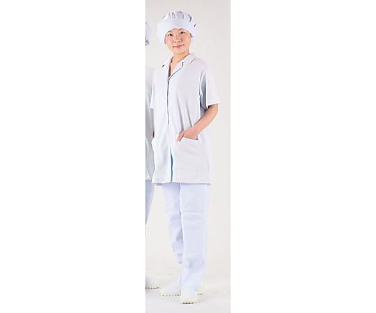 テクノファインコート 女子襟有り半袖白衣 S NR-432