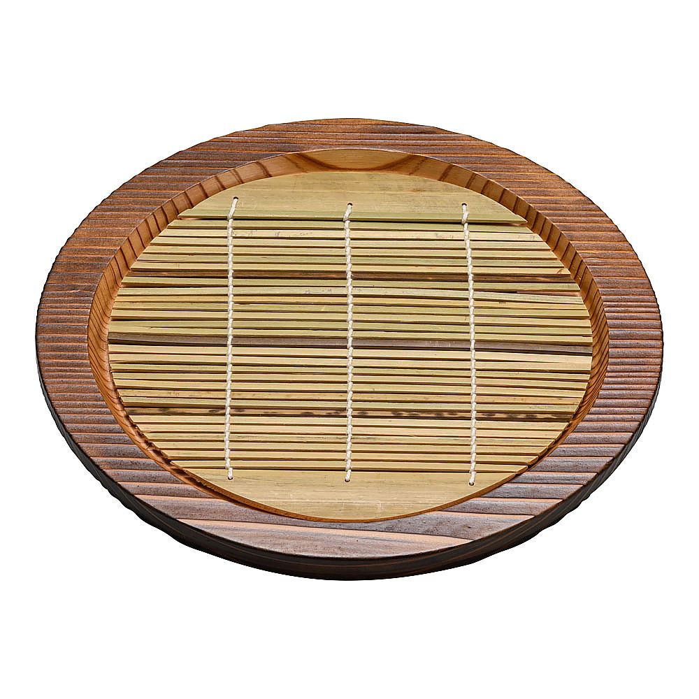 焼杉盆ざる N-81