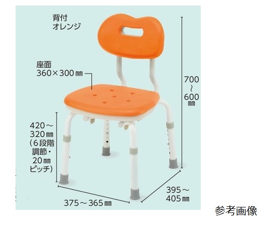 62-6859-92 シャワーチェア ユクリア コンパクトスツール背付N