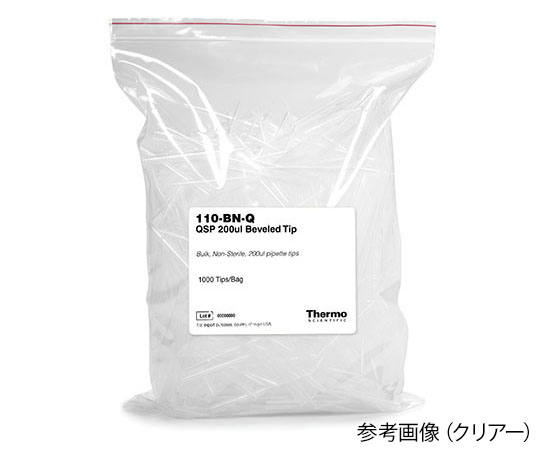 62-7022-46 QSP ピペットチップ 1-200μL ゲルローディング用 クリアー 68.7mm バルク(1000本入) 010-Q