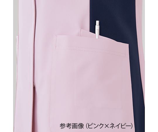 ロンスプ　ピンク✖️グレー 62-7033-35 レディススクラブ（衿付き） ピンクxネイビー L 973