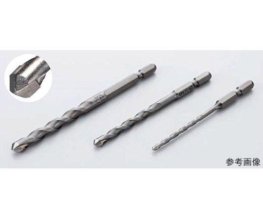 磁器タイル用充電ドライバードリルビット 刃先径5.0mm 全長95mm(3本入)