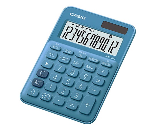 ミニジャスト型カラフル電卓（12桁） （レイクブルー） MW-C20C-BU-N