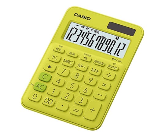 ミニジャスト型カラフル電卓（12桁） （ライムグリーン） MW-C20C-YG-N
