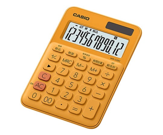 ミニジャスト型カラフル電卓（12桁） （オレンジ） MW-C20C-RG-N