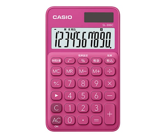 手帳型カラフル電卓（10桁） （ビビッドピンク） SL-300C-RD-N