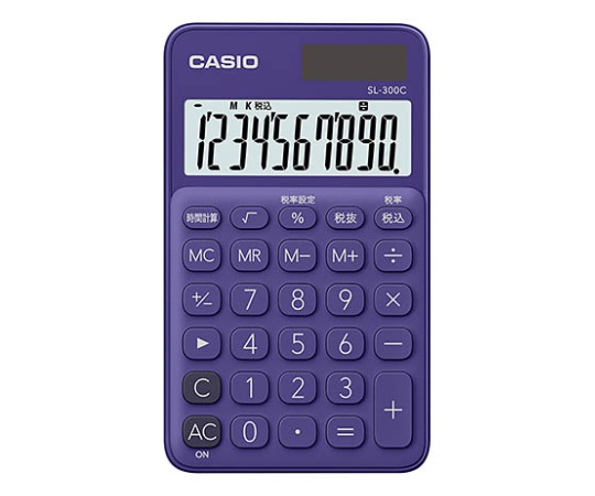 手帳型カラフル電卓（10桁） （パープ） SL-300C-PL-N