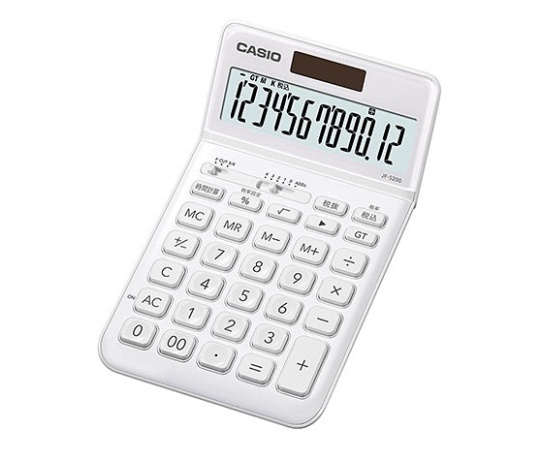 ジャスト型スタイリッシュ電卓（12桁） （ホワイト） JF-S200-WE-N