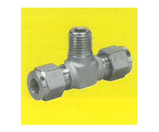 PTFE無電コート ステンレスSUS316 USL両口チーズユニオン(ミリサイズ) 8φ×PT1/8 5個入　00N-067-05