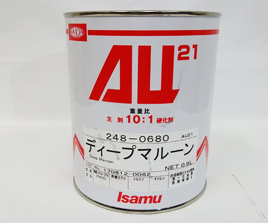 AU21 0.9Ｌ缶 ファーストレッド イサム塗料 2液ウレタン塗料（10:1）